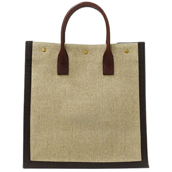 Saint Laurent SAINT LAURENT Bag Ladies Tote Rive Gauche Canvas Beige Brown - Picture 2 of 13
